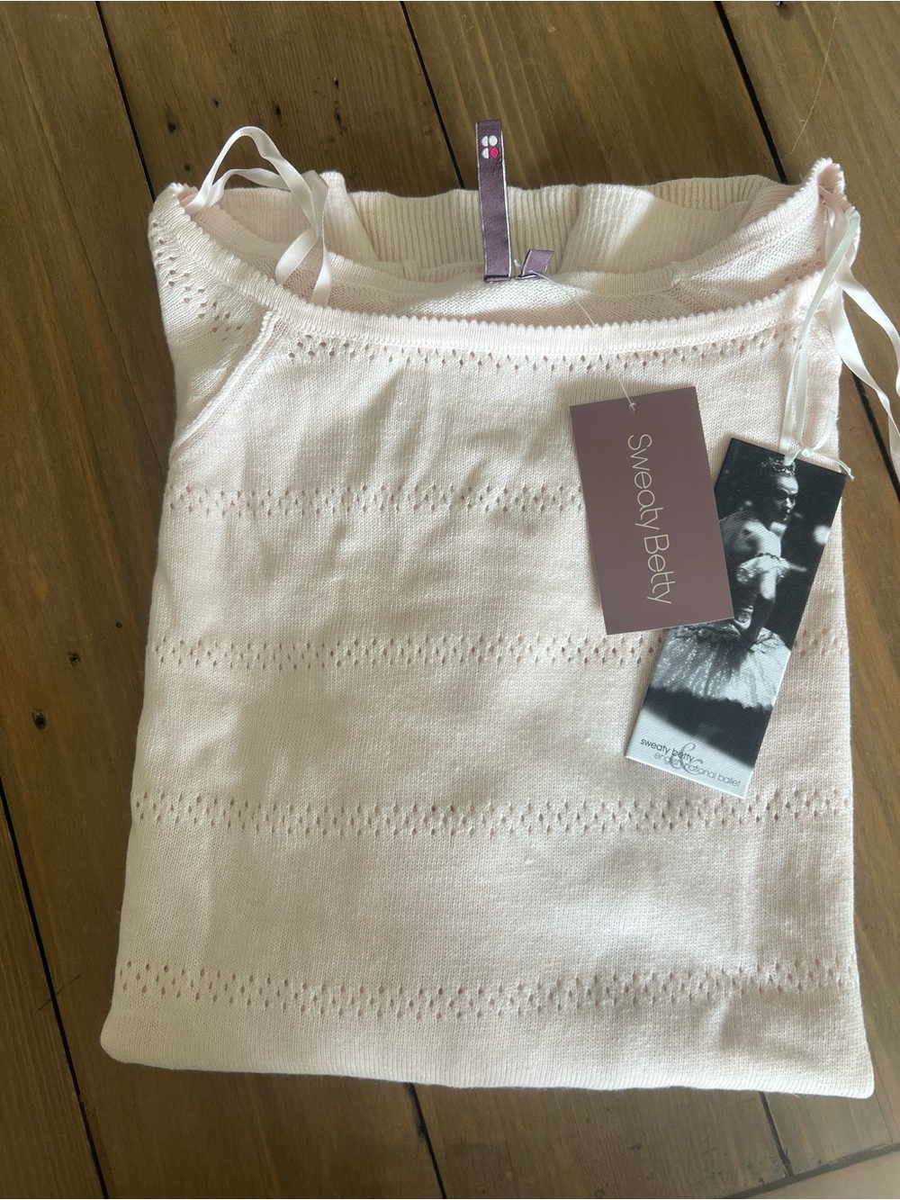 Sweaty Betty pale pink sweater